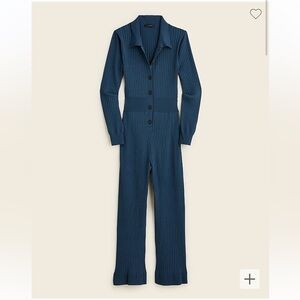 J.Crew Ribbed Cropped Jumpsuit Deep Midnight XL NWT